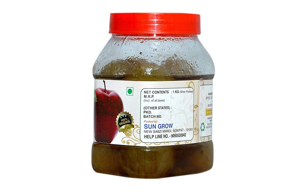 Sun Grow Apple Murabba    Plastic Jar  1 kilogram